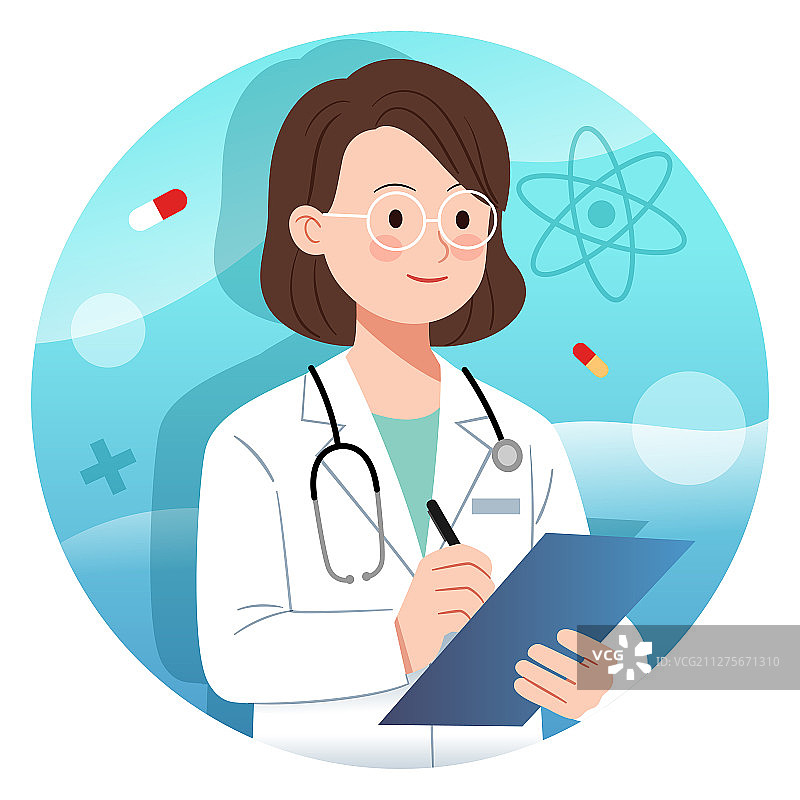 一名医生做记录图片素材