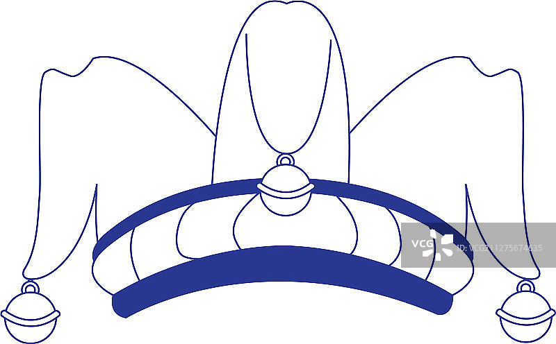 小丑帽子图标扁平设计图片素材