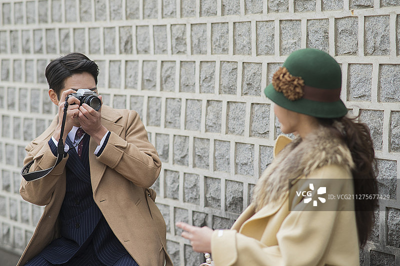 复古时尚情侣肖像162图片素材