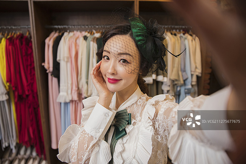 复古时尚和怀旧概念中的男女肖像057图片素材