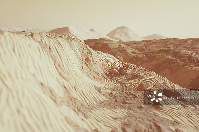 火星荒凉的沙漠场景图片素材