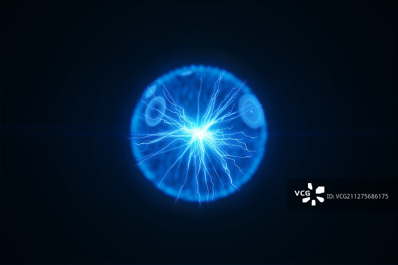 内蕴闪电的能量球图片素材