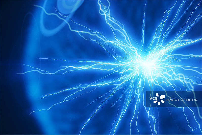 内蕴闪电的能量球图片素材