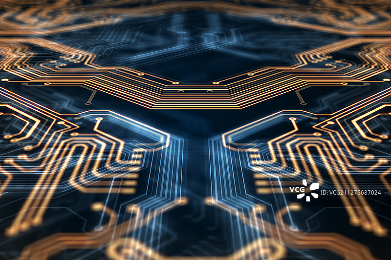 科技概念的发光电路板图片素材