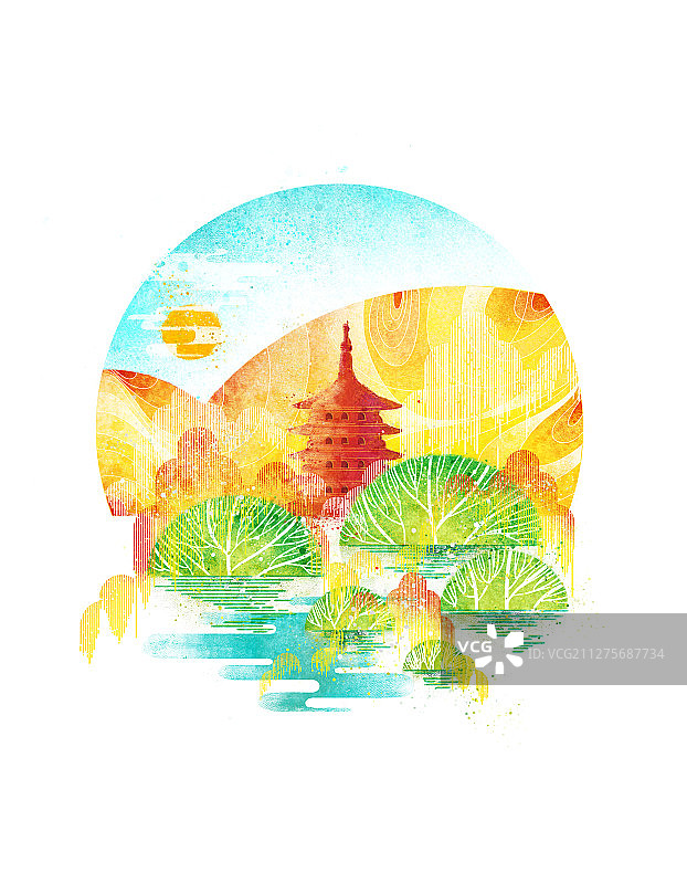 西湖十景图片素材