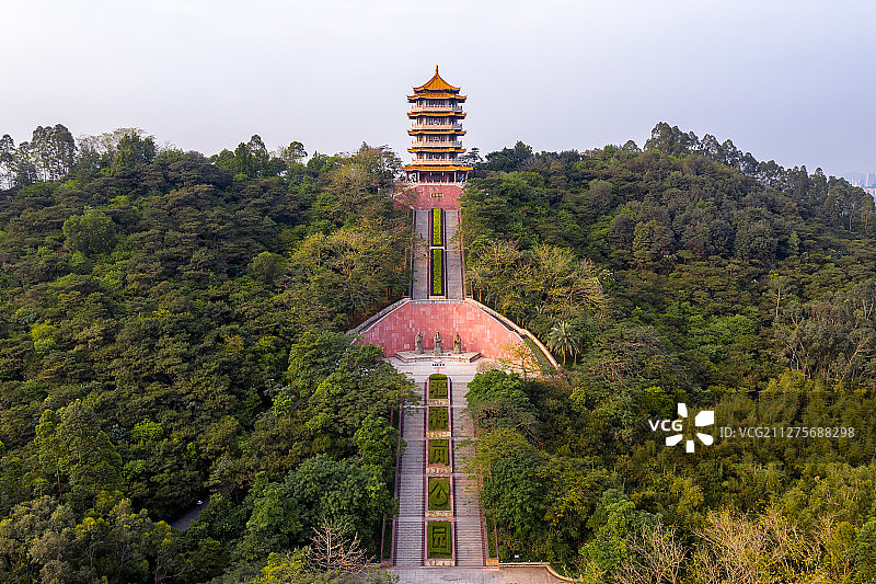东莞福神岗公园航拍图片素材
