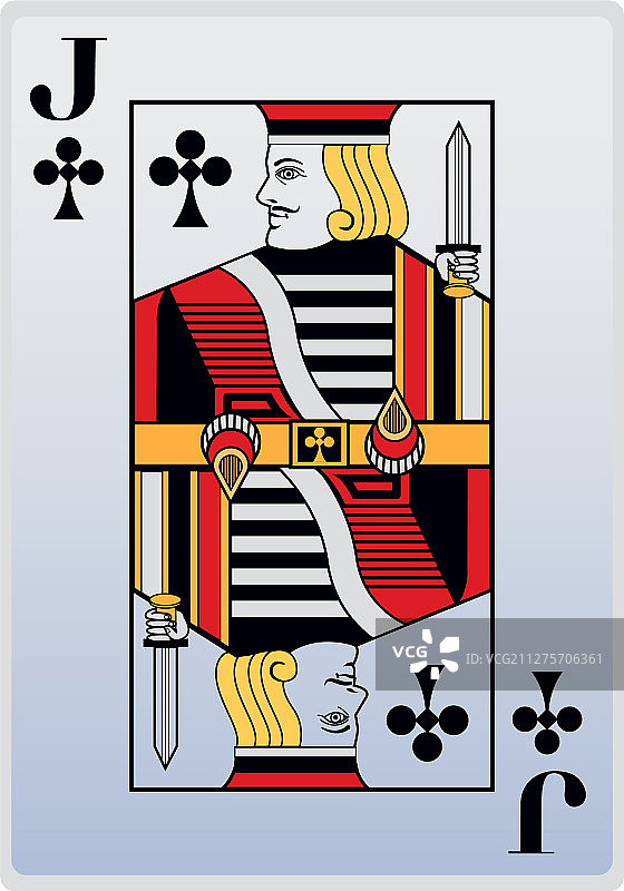 黑桃J扑克牌图标扁平设计图片素材