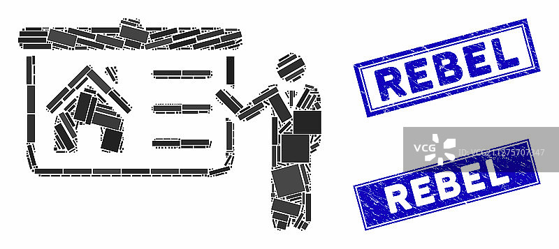 房屋演示马赛克和矩形图案图片素材