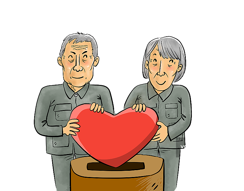捐献的老夫妻图片素材