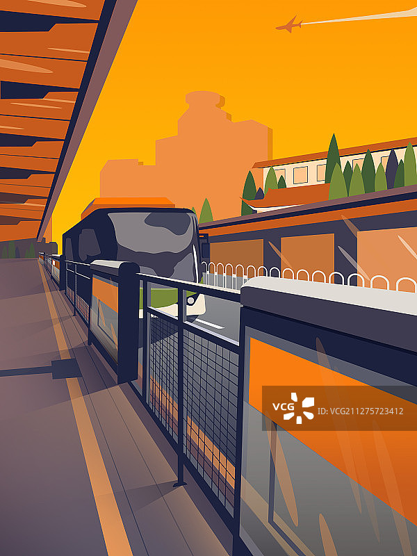 公交站台图片素材