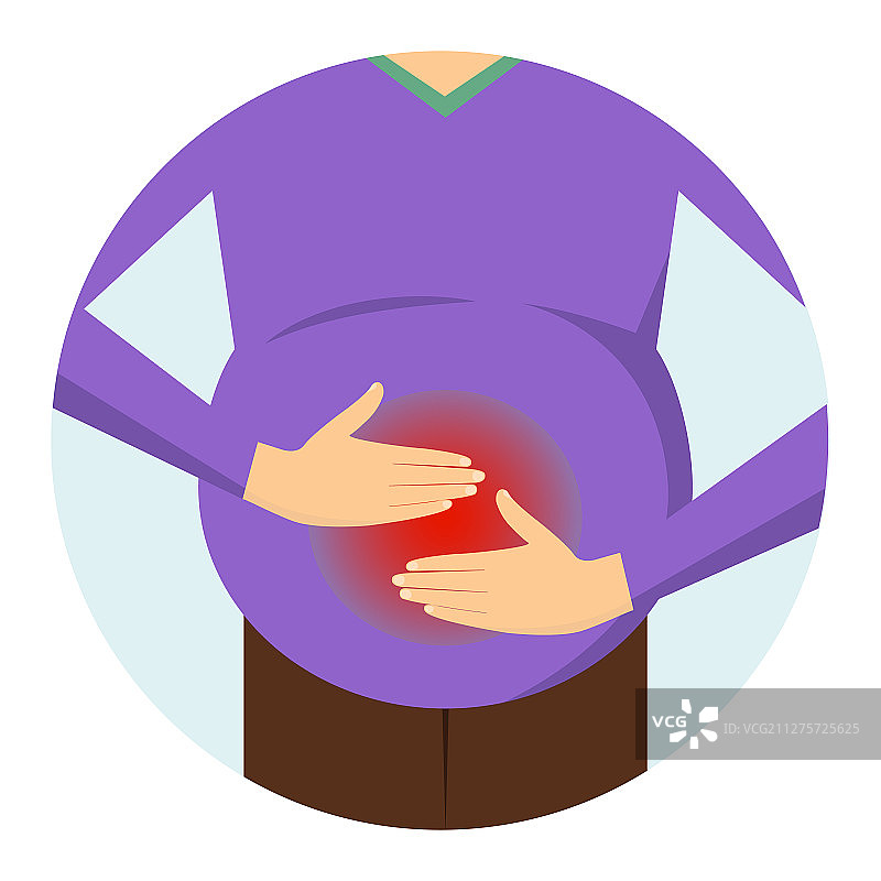 男子腹胀胃痛图片素材