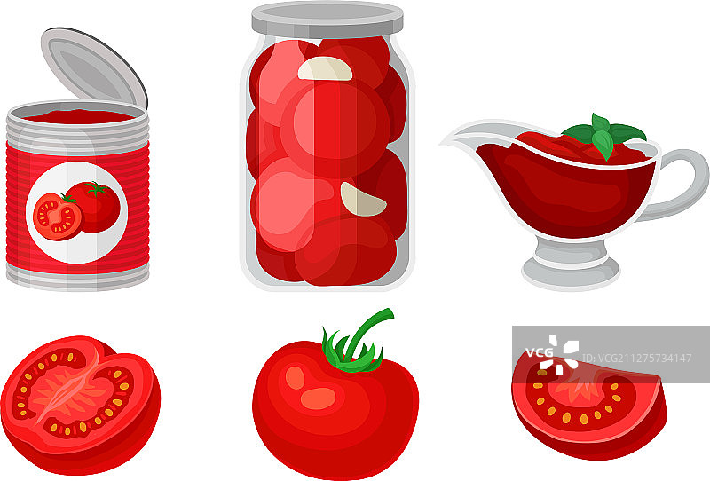 新鲜和罐装番茄素材图片素材