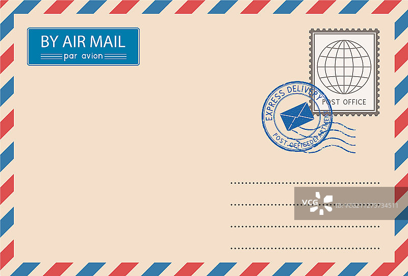 带有邮戳的信封图片素材
