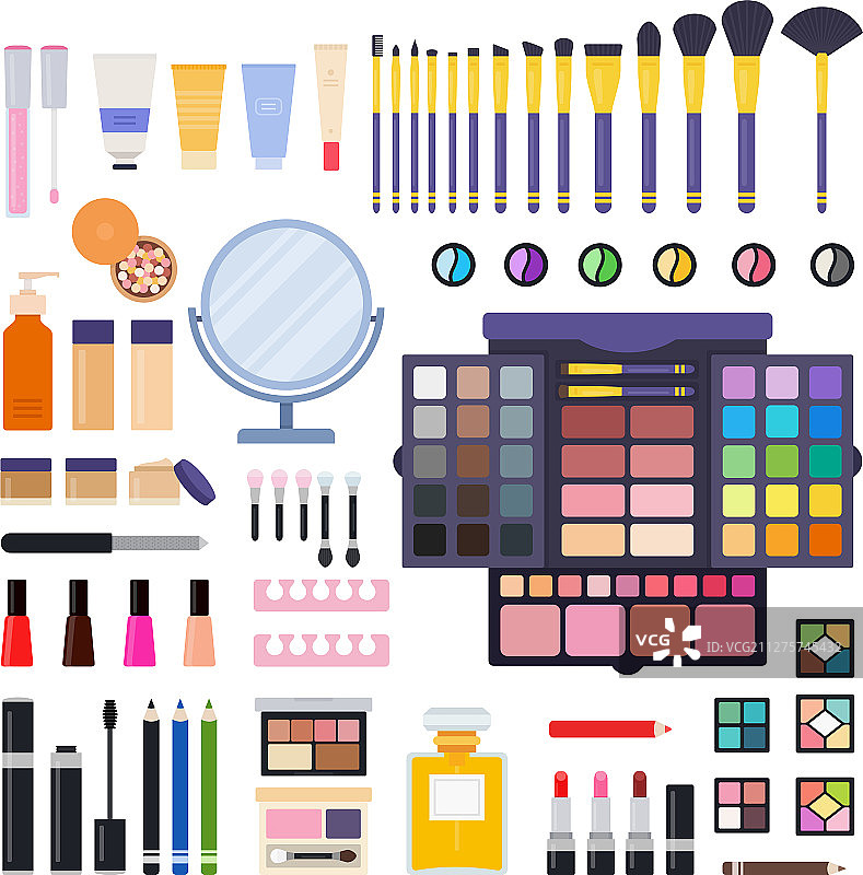 化妆工具包图标套装图片素材