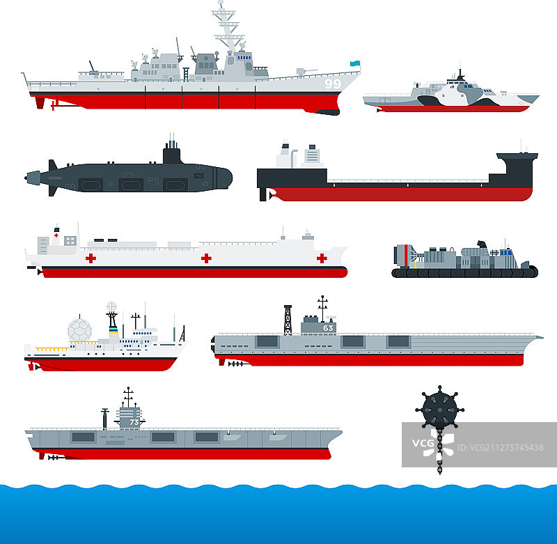 扁平风格军舰图片素材
