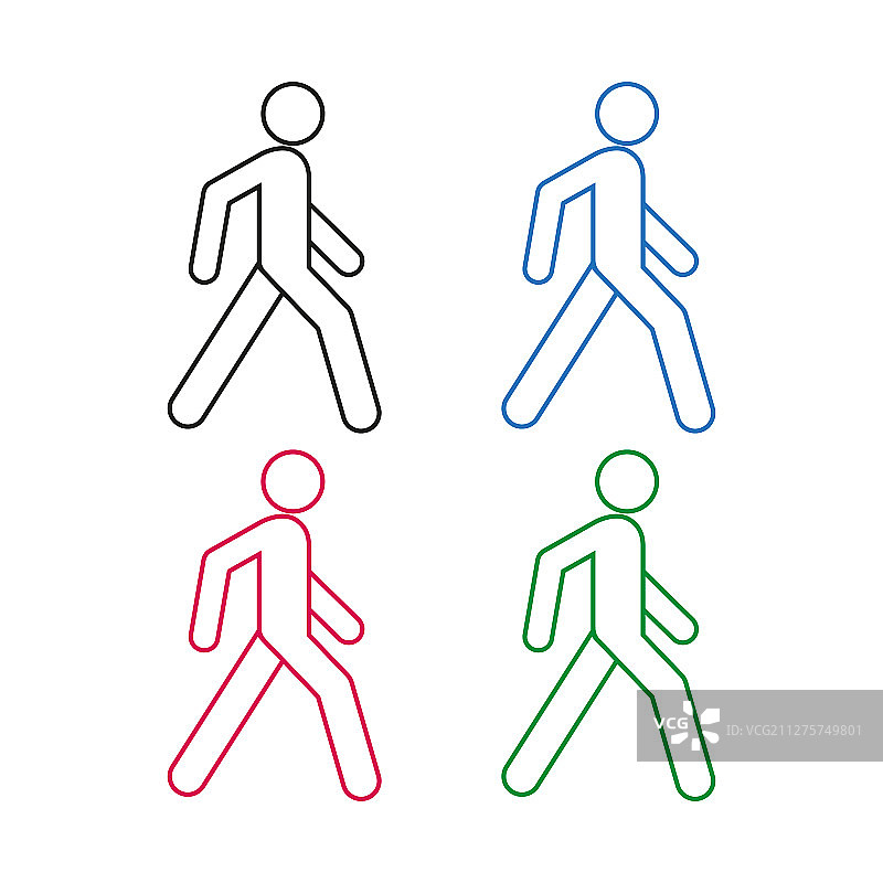 线性图像：行走的人图片素材