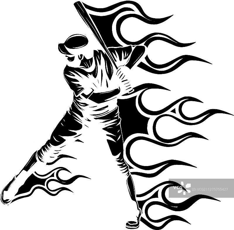 手持球棒的棒球运动员图片素材