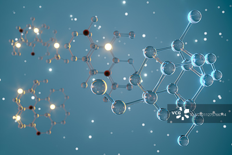 化学分子构成 三维渲染图片素材