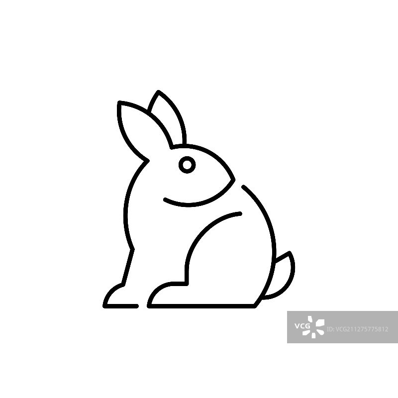 兔子线条图标图片素材