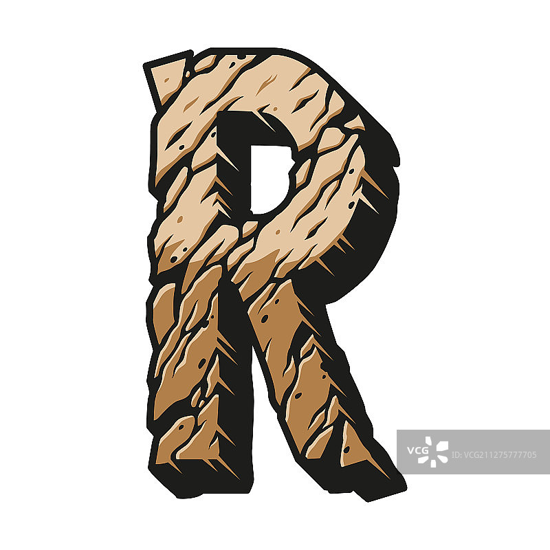 复古字母R（彩色概念）图片素材