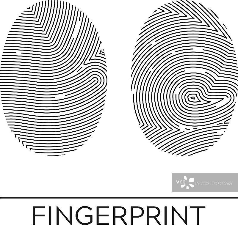 指纹或拇指指纹套装图片素材
