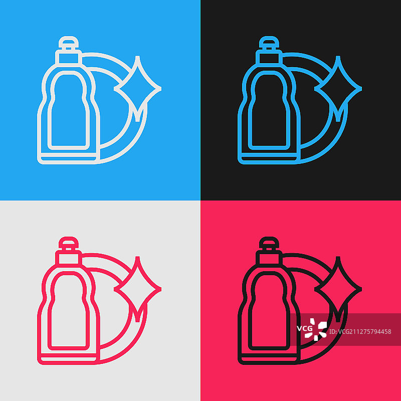 彩色线条塑料洗衣液瓶图片素材