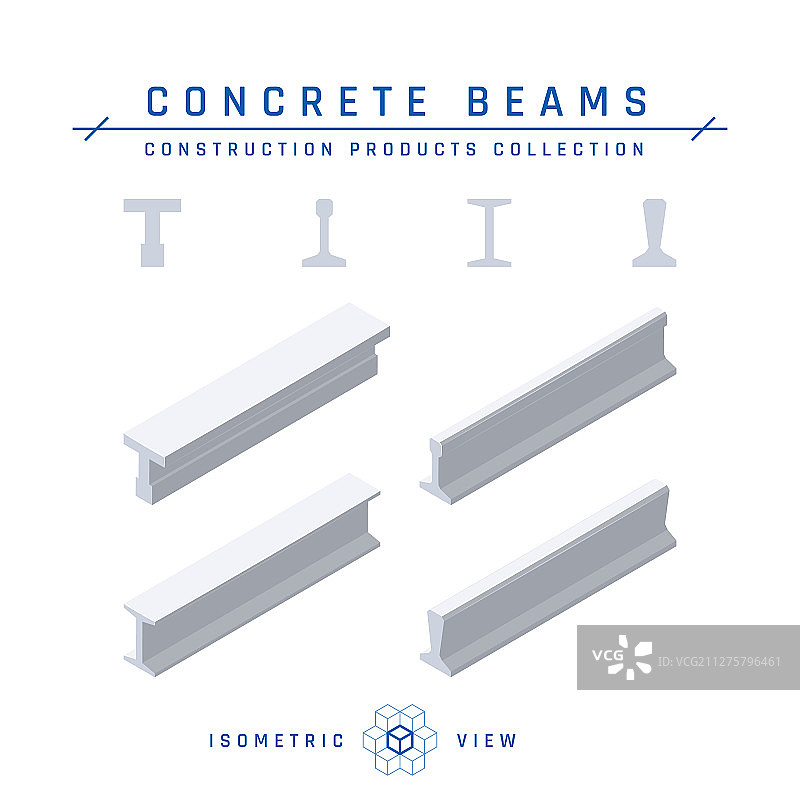 2.5D混凝土梁视图图标图片素材