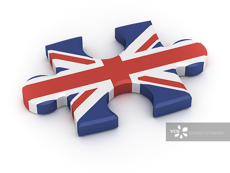 英国国旗拼图 -3D渲染图图片素材