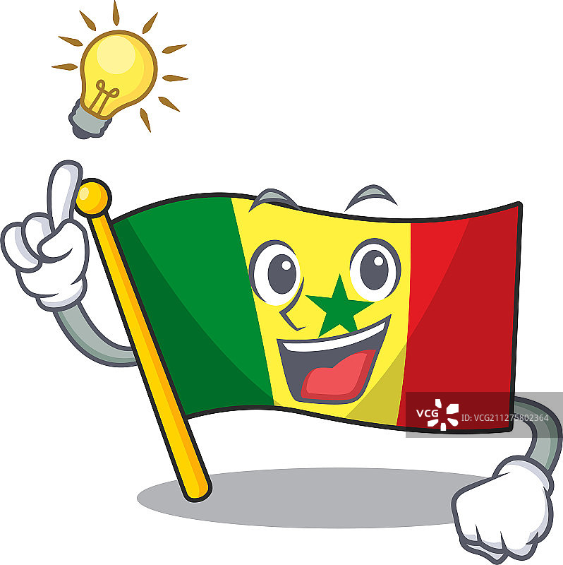 卡通风格的可爱塞内加尔国旗图片素材