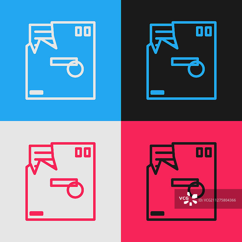 彩色线条有序的信封图标图片素材