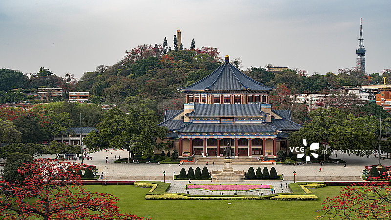 木棉花开广州中山纪念堂图片素材
