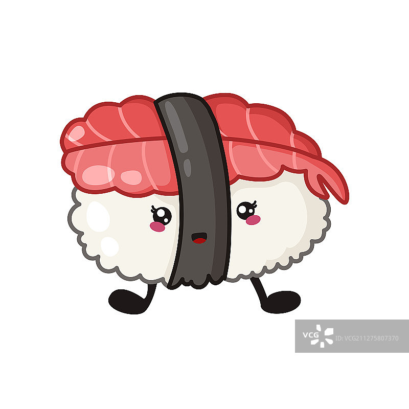 可爱寿司卷生鱼片 - 孤立图片素材