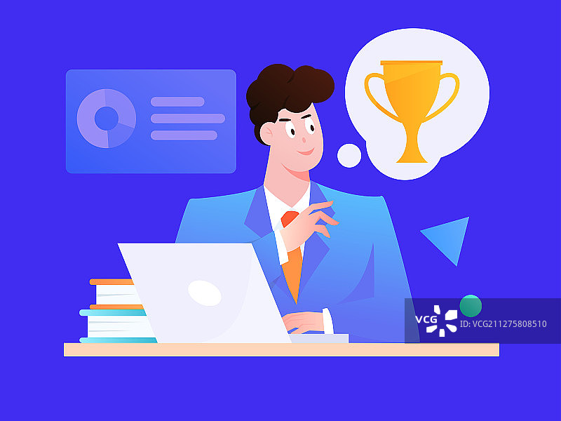 认真工作的人， 矢量扁平人物场景创意概念插画图片素材