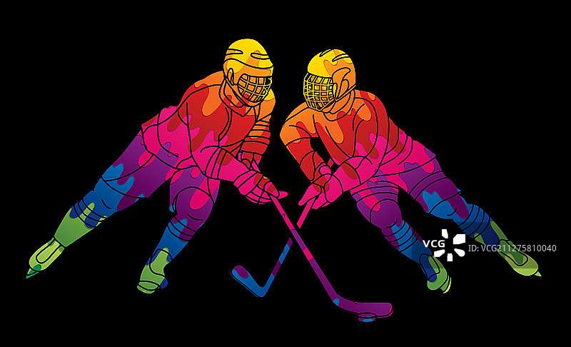 冰球运动员卡通运动图形图片素材