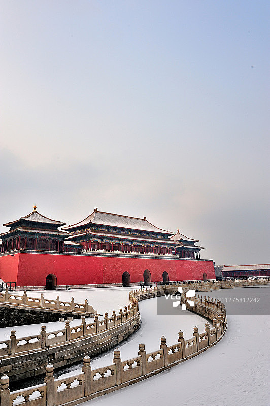 雪后故宫的午门图片素材