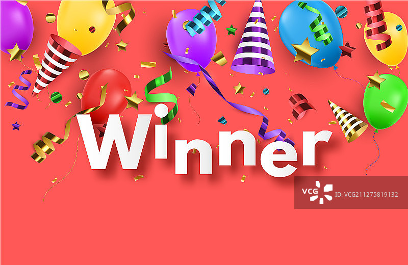 五彩纸屑获胜背景图片素材