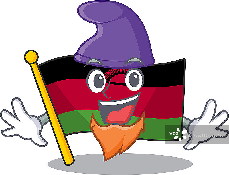 马拉维国旗卡通吉祥物小精灵图片素材
