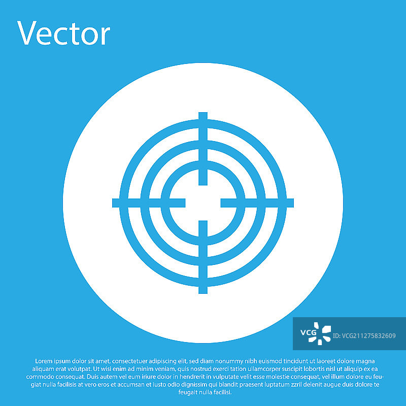 用于射击比赛的蓝色靶标运动图标图片素材