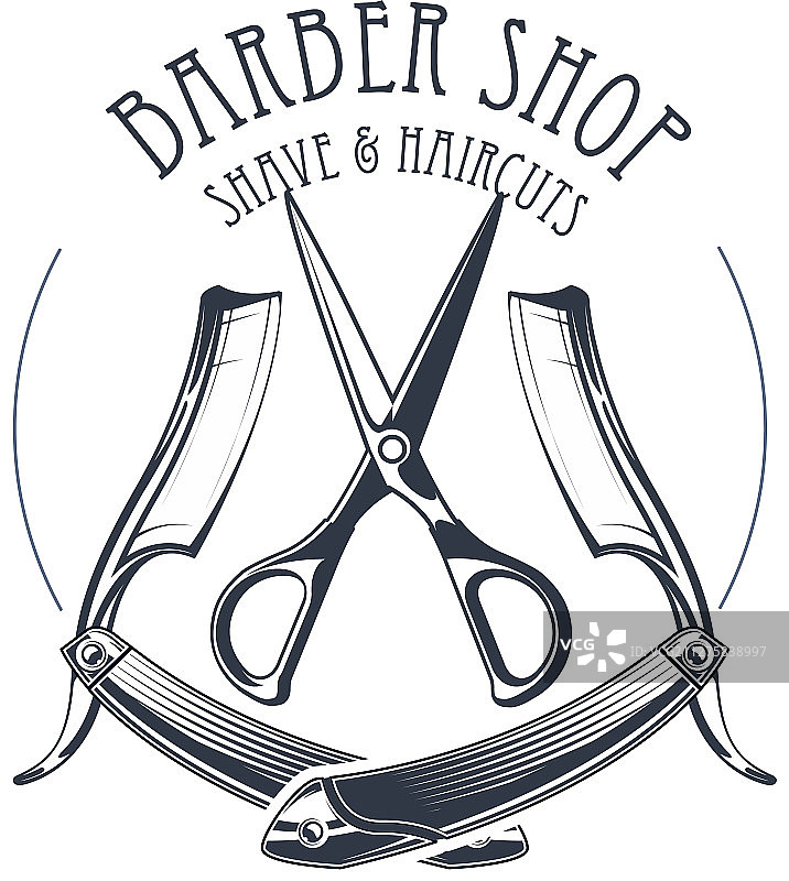 复古理发店logo设计图片素材