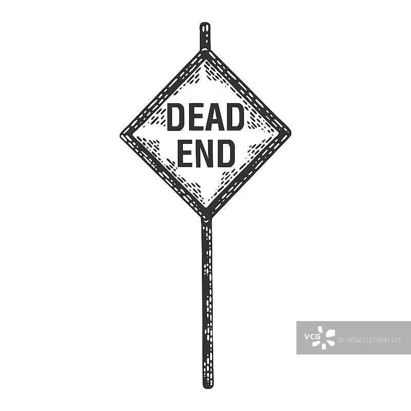 死胡同路标素描图片素材