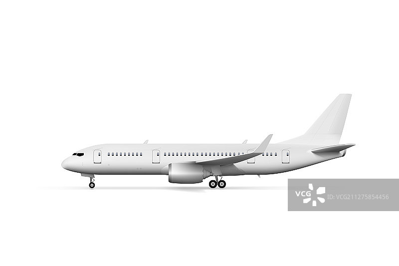 白色飞机或客机侧视图图片素材