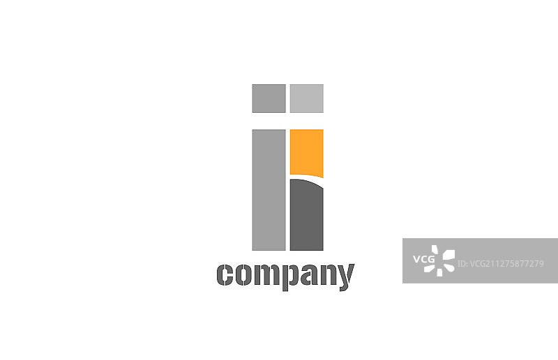 黄色和灰色字母I标志设计图片素材