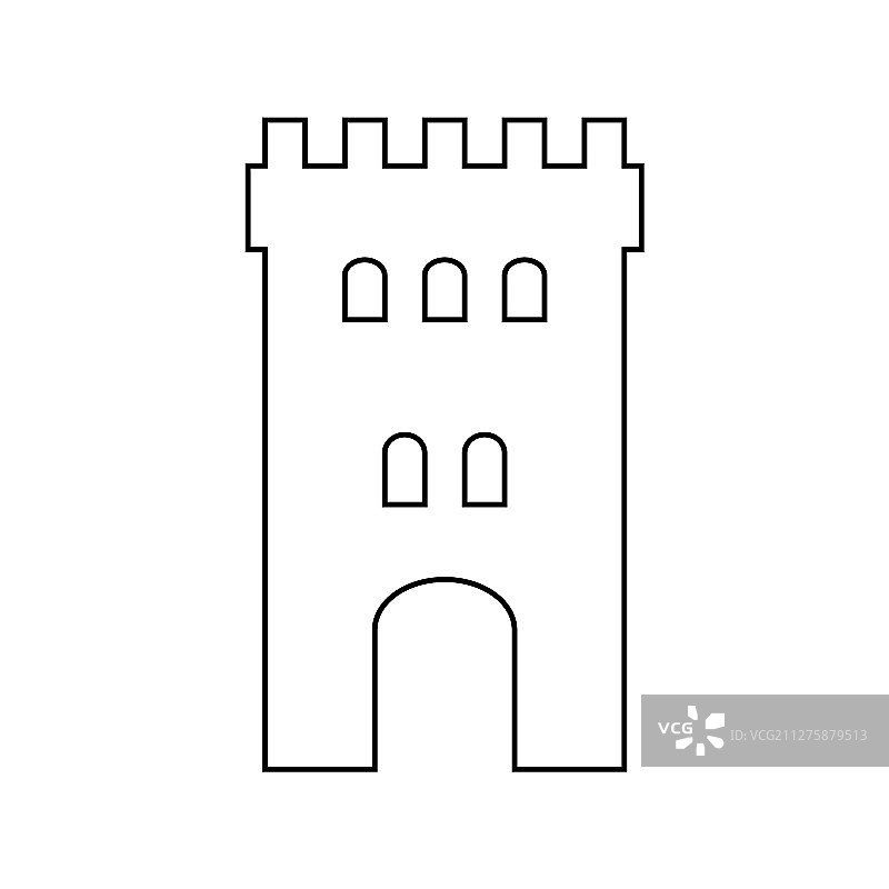 白色背景上的城堡图标图片素材