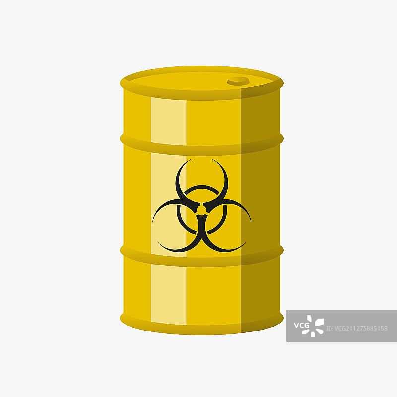有毒物质的黄色金属桶图片素材