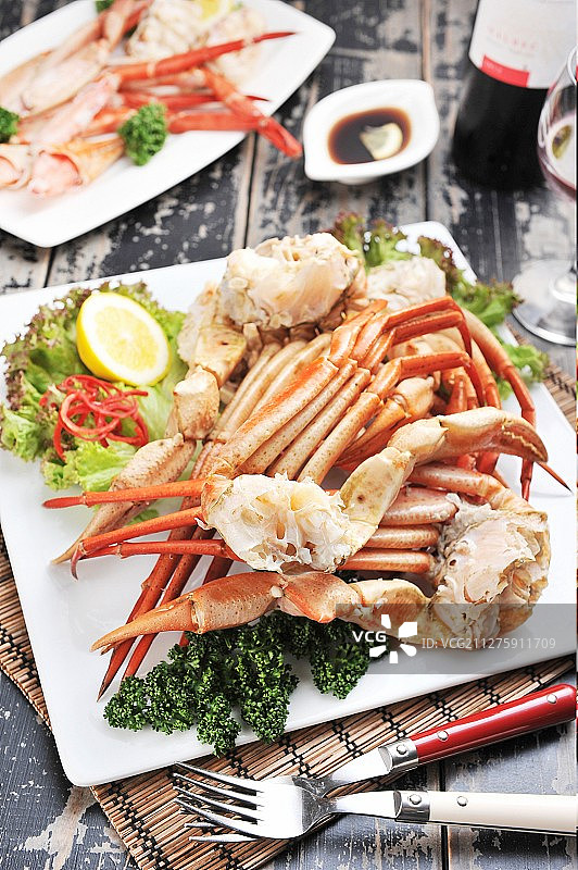 雪蟹，清蒸蟹肉图片素材