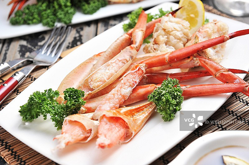 雪蟹，清蒸蟹肉图片素材