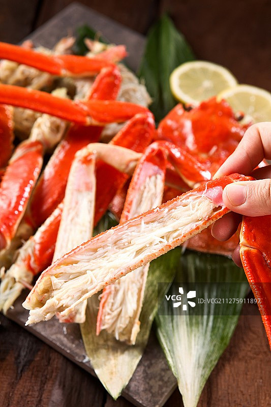 雪蟹，清蒸蟹肉图片素材