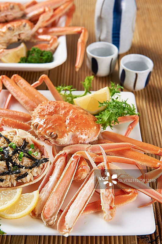 雪蟹，清蒸蟹肉图片素材