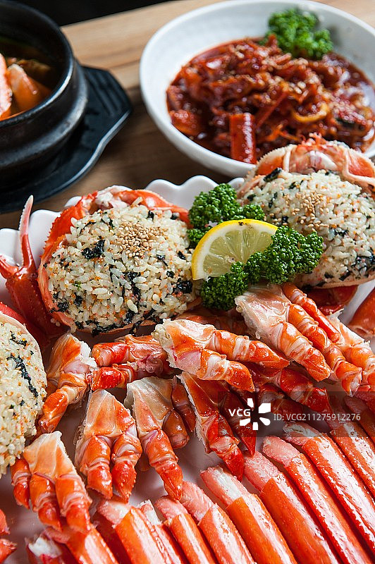 清蒸红雪蟹蟹肉图片素材