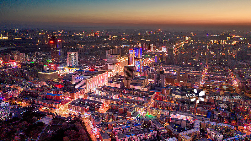 长春夜景航拍图片素材